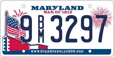 MD license plate 9BM3297