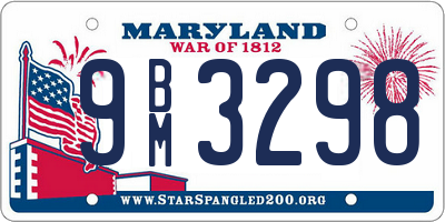 MD license plate 9BM3298