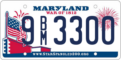 MD license plate 9BM3300