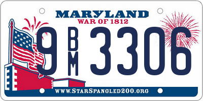 MD license plate 9BM3306