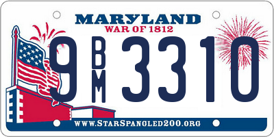 MD license plate 9BM3310