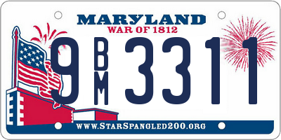 MD license plate 9BM3311