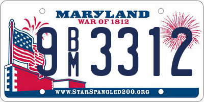 MD license plate 9BM3312