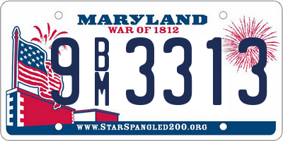 MD license plate 9BM3313