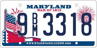 MD license plate 9BM3318