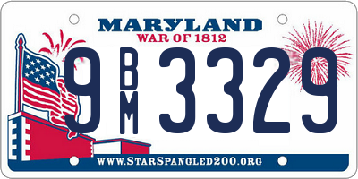 MD license plate 9BM3329