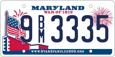 MD license plate 9BM3335