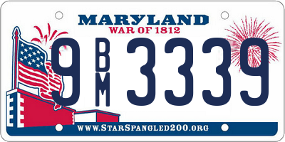 MD license plate 9BM3339