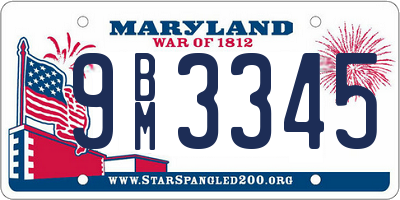 MD license plate 9BM3345