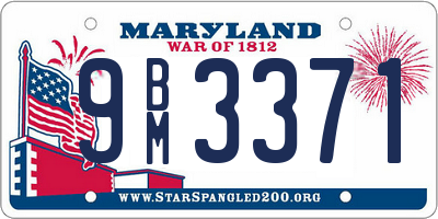 MD license plate 9BM3371