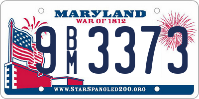 MD license plate 9BM3373