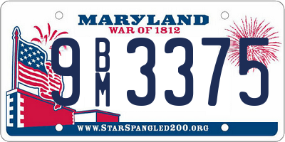 MD license plate 9BM3375