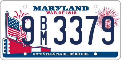 MD license plate 9BM3379