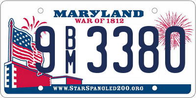 MD license plate 9BM3380