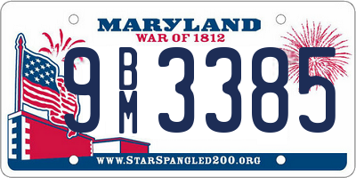 MD license plate 9BM3385