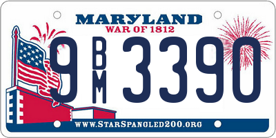 MD license plate 9BM3390