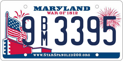 MD license plate 9BM3395