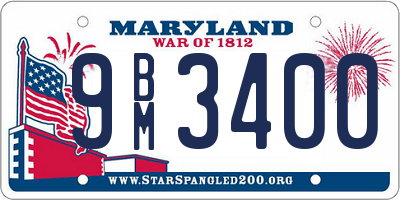 MD license plate 9BM3400