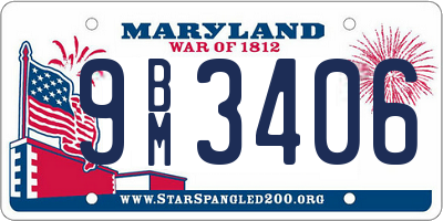 MD license plate 9BM3406