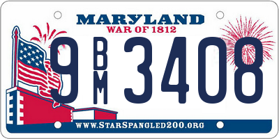 MD license plate 9BM3408