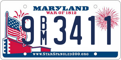 MD license plate 9BM3411