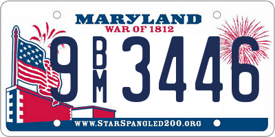 MD license plate 9BM3446