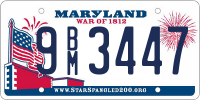 MD license plate 9BM3447