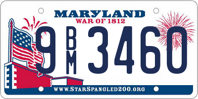 MD license plate 9BM3460