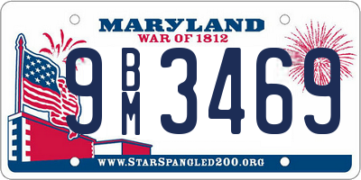 MD license plate 9BM3469