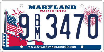 MD license plate 9BM3470