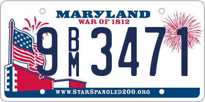 MD license plate 9BM3471