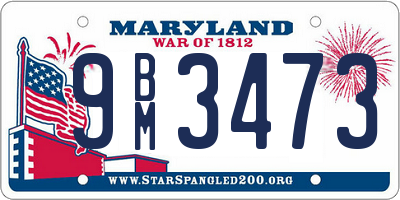 MD license plate 9BM3473