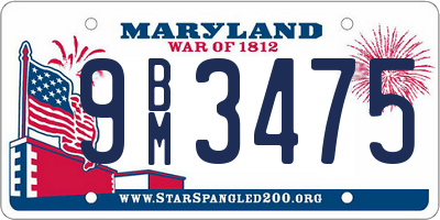 MD license plate 9BM3475