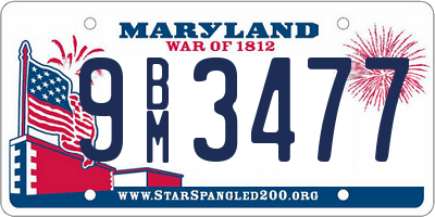 MD license plate 9BM3477