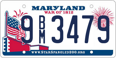 MD license plate 9BM3479