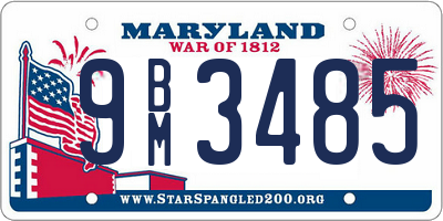 MD license plate 9BM3485