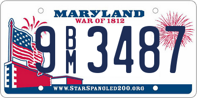 MD license plate 9BM3487