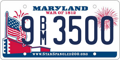 MD license plate 9BM3500