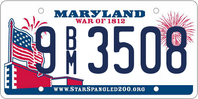 MD license plate 9BM3508