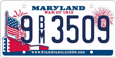 MD license plate 9BM3509