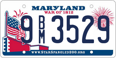 MD license plate 9BM3529