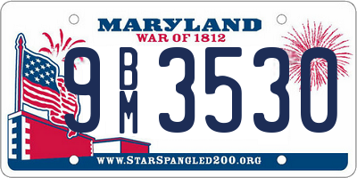 MD license plate 9BM3530