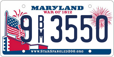 MD license plate 9BM3550