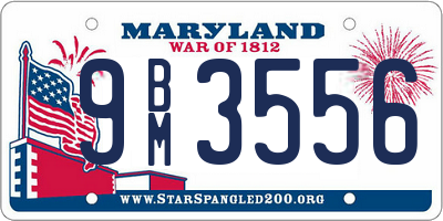 MD license plate 9BM3556