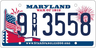 MD license plate 9BM3558