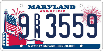 MD license plate 9BM3559