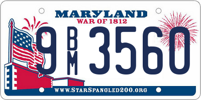 MD license plate 9BM3560