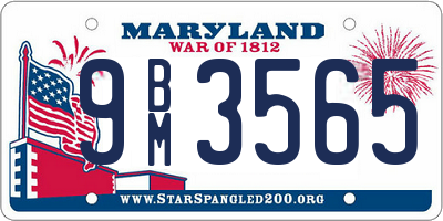 MD license plate 9BM3565