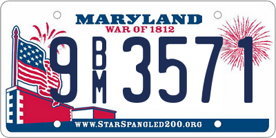 MD license plate 9BM3571