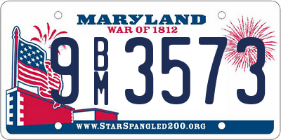 MD license plate 9BM3573